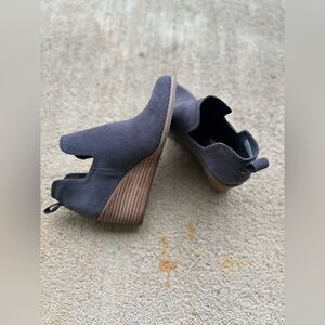 TOMS Elegant Charcoal Wedge Booties